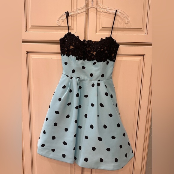 Sherri Hill Dresses & Skirts - Sherri‎ Hill Black and Blue Polka Dot Formal Dress